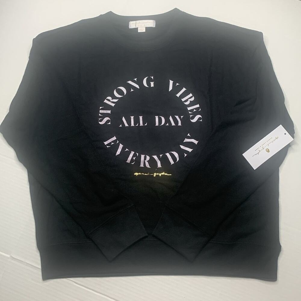 SPIRITUAL GANGSTER Strong Vibes Sweatshirt. Black. Medium
